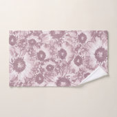Pastel Gris Rose rose Floral (Serviette à main)