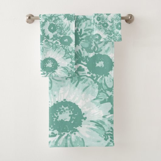 Pastel Gris Turquoise Vert Floral (En situation)