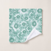 Pastel Gris Turquoise Vert Floral (Gant de toilette)