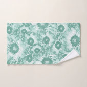 Pastel Gris Turquoise Vert Floral (Serviette à main)