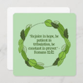 Pastel Groen Blad Bloemen Krans Religieus Blank (Voorkant / Achterkant)