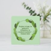 Pastel Groen Blad Bloemen Krans Religieus Blank (Staand voorkant)