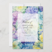 Pastel Groen, Boter Geel en Lavendel Bruiloft Kaart (Voorkant)