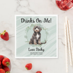 Pastel groen Drink op mij! portugese waterhond Servet