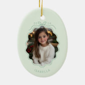 Pastel Groen Foto Eenvoudige Boog Ornament (Achterkant)