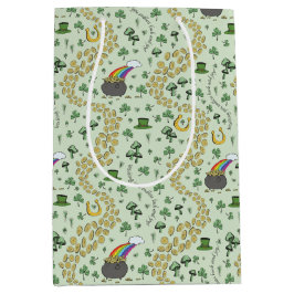 Pastel Groen Geluk & Vreugde St Patricks Dag Whims Medium Cadeauzakje