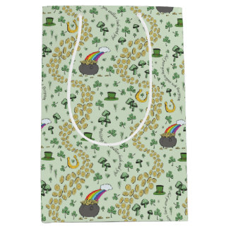Pastel Groen Geluk & Vreugde St Patricks Dag Whims Medium Cadeauzakje