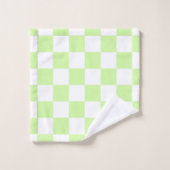 Pastel groen geruit gingham patroon bad handdoek (Wasdoekje)
