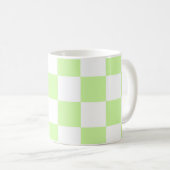 Pastel groen geruit gingham patroon koffiemok (Voorkant rechts)