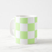 Pastel groen geruit gingham patroon koffiemok (Voorkant links)