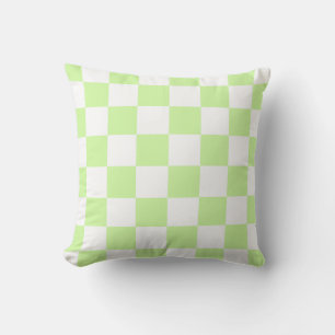 Pastel groen geruit gingham patroon kussen