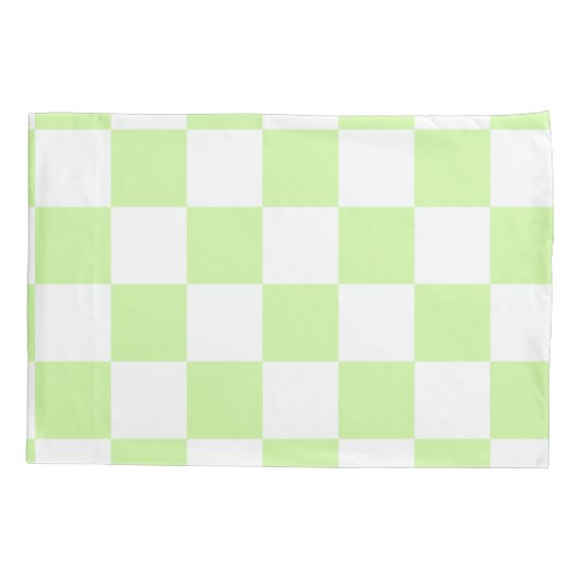 Pastel groen geruit gingham patroon kussensloop (Achterkant)