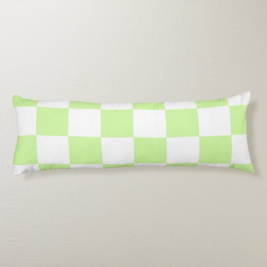 Pastel groen geruit gingham patroon lichaamskussen (Achterkant)
