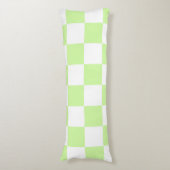 Pastel groen geruit gingham patroon lichaamskussen (Voorkant Verticaal)