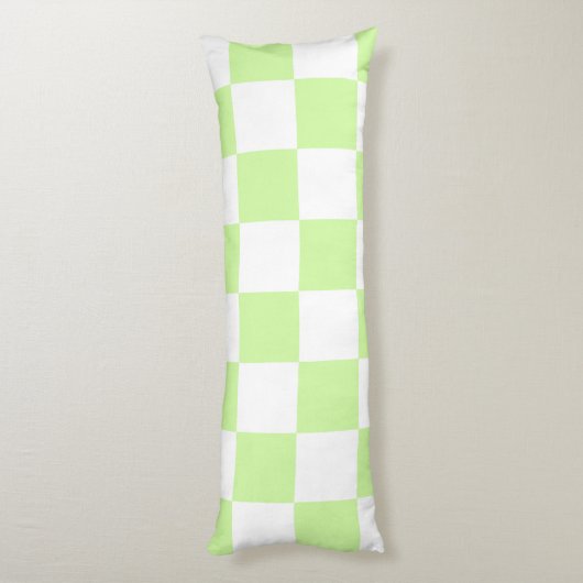 Pastel groen geruit gingham patroon lichaamskussen (Achterkant (Verticaal))