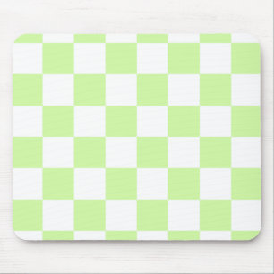 Pastel groen geruit gingham patroon muismat