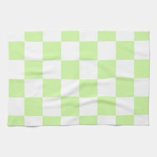 Pastel groen geruit gingham patroon theedoek