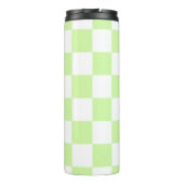 Pastel groen geruit gingham patroon thermosbeker (Achterkant)