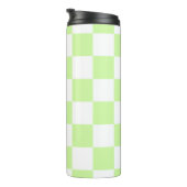 Pastel groen geruit gingham patroon thermosbeker (Geroteerd rechts)
