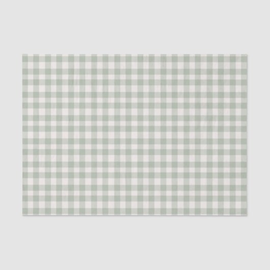 Pastel groen gingham patroon tissuepapier (Voorkant)