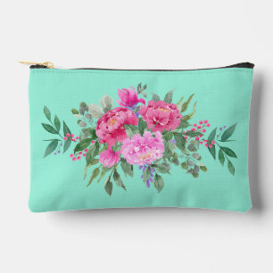Pastel Groen met Roze Rozen Etui