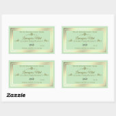 Pastel Groen Product Label Goud Lijst met Logo (Vel)