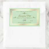 Pastel Groen Product Label Goud Lijst met Logo (Tas)
