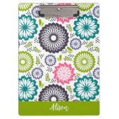 Pastel groen roze blauwgroen bloemetjes Bloemenna Klembord (Voorkant)