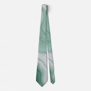 Pastel Groen, Wit Abstract Marmeren Patroon Stropdas