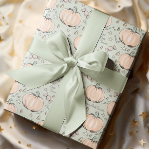 Pastel Groen Zoet Kleine Pompoen Baby Cadeaupapier
