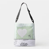  Pastel Groene Aangepaste Canvas tas met hart (Achterkant)