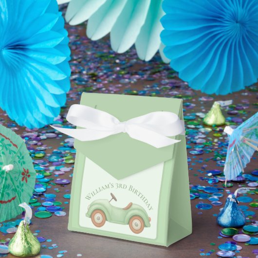 Pastel groene auto & ballon gunstbox bedankdoosjes (Feest)