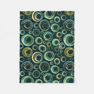 Pastel Groene & Beige Tonen Moderne Abstracte Cirk Fleece Deken