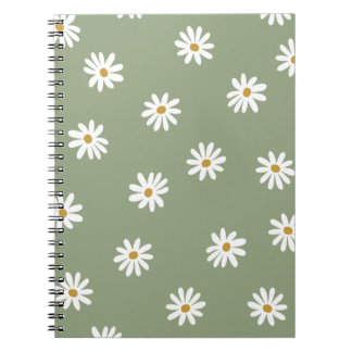 Pastel Groene Daisy Bloem Notitieboek