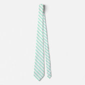 Pastel Groene Mint Stripes Solid Color Stropdas (Voorkant)