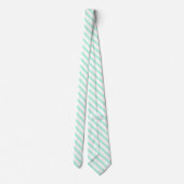 Pastel Groene Mint Stripes Solid Color Stropdas (Achterkant)