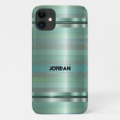 Pastel Groene Strepen Patroon Case-Mate iPhone Case (Achterkant)