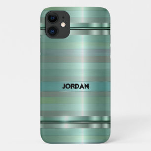 Pastel Groene Strepen Patroon iPhone 11 Hoesje