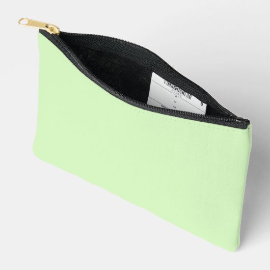 Pastel groene theeblad effen kleur etui (Open)