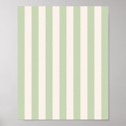 Pastel groene verticale strepen poster (Voorkant)