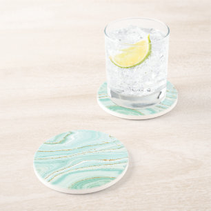 Pastel groene vloeibare marmer achtergrond zandsteen onderzetter