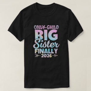 Pastel grote zus 2026 unieke zwangerschapsaankondi t-shirt