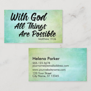 Pastel Grunge Matthew 19:26 Geschikt voor het dele Visitekaartje