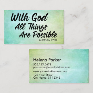 Pastel Grunge Matthew 19:26 Geschikt voor het dele Visitekaartje