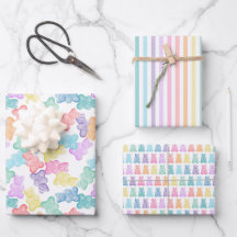 Pastel Gummy Beren Party Wrapping Paper
