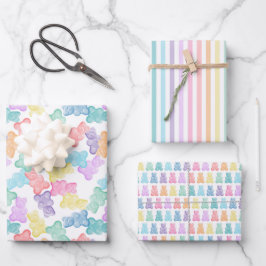 Pastel Gummy Beren Party Wrapping Paper