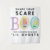 Pastel Halloween Decor Ghost Photo Booth Achtergro Wandkleed (Voorkant)