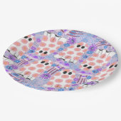 Pastel Halloween Floral Ghosts Papieren Bordje (Gekanteld)