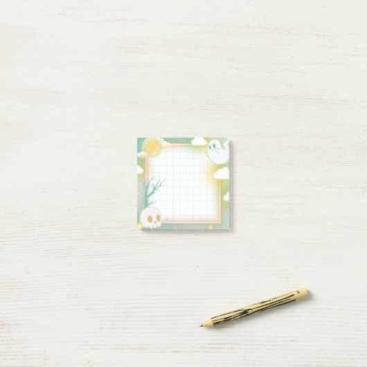 Pastel Halloween Ghost Post-it® Notes (Op bureau)