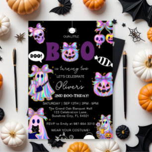 Pastel Halloween Meisjes Verjaardagsuitnodiging, G Kaart